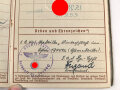 Wehrpaß Heer, eingestellt am 5. September 1938 bei 15.Komp. E. IR 110 Hanau.