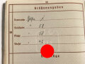 Wehrpaß Heer, eingestellt am 5. September 1938 bei 15.Komp. E. IR 110 Hanau.