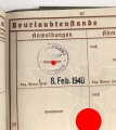 Wehrpaß Heer, Musterung am 8.Feb 1940, kein aktiver Wehrdienst