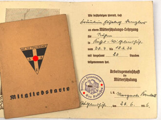 Mitgliedskarte N.S. Frauenschaft einer Angehörigen...