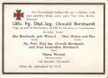 Todesanzeige eines Träger des goldenen Hj Ehrenzeichens und weiterer Auszeichnungen. Wien, im Oktober 1944 . Maße 10,5 x 14,5cm