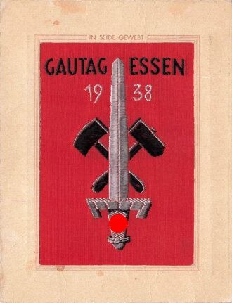 Gautag Essen 1938, In Seide gewebtes Abzeichen als...