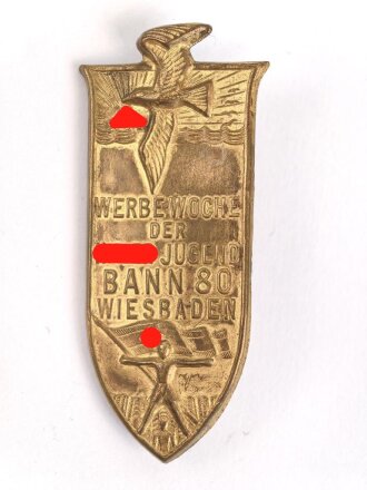 Blechabzeichen Werbewoche der HJ Bann 80 Wiesbaden