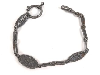 1. Weltkrieg, Patriotische Uhrenkette " In Eiserner Zeit 1916" Gold zur Wehr, Eisen zur Ehr.