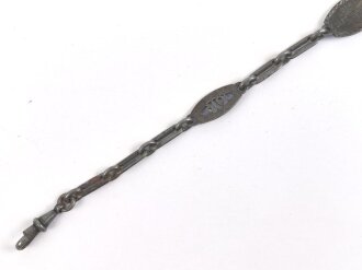 1. Weltkrieg, Patriotische Uhrenkette " In Eiserner Zeit 1916" Gold zur Wehr, Eisen zur Ehr.
