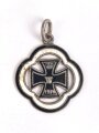 1.Weltkrieg, Patriotischer Anhänger "Eisernes Kreuz 1914" Emailliert, ungereinigt, Breite 21mm