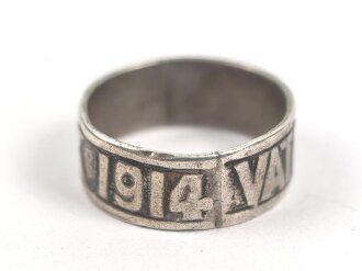 1.Weltkrieg, Fingerring " Vaterlandsdank 1914" Durchmesser aussen gemessen 17,5mm