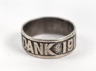 1.Weltkrieg, Fingerring " Vaterlandsdank 1914" Durchmesser aussen gemessen 17,5mm