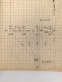 Tagebuch Hitler Jugend mit diversen Aufzeichnungen zum Thema Artillerie. Flakhelfer ? DIN A5
