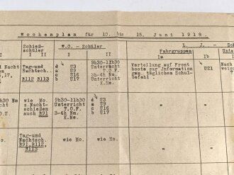 U-Boot Ausbildungs Wochenplan für 10. bis 15. Juni...