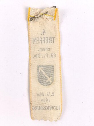 Gewebtes Abzeichen " Treffen ehemaliger 23. Panzer Division Ludwigsburg 1959"