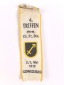 Gewebtes Abzeichen " Treffen ehemaliger 23. Panzer Division Ludwigsburg 1959"