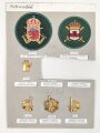 Schweden, Sammlung Armabzeichen und Kragenabzeichen, auf Karton befestigt