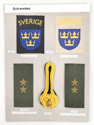Schweden, Sammlung Ärmelabzeichen und Rangabzeichen,...