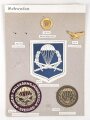 Schweden, Sammlung Abzeichen der Fallschirmtruppe, auf Karton befestigt