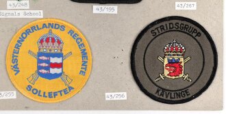 Schweden, Sammlung Ärmelabzeichen, auf Karton geklebt