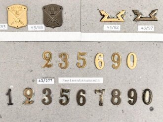 Schweden, Sammlung Regimentsabzeichen, auf Karton befestigt
