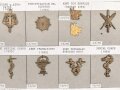 Schweden, Sammlung Regimentsabzeichen, auf Karton befestigt