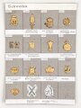 Schweden, Sammlung Regimentsabzeichen, auf Karton befestigt
