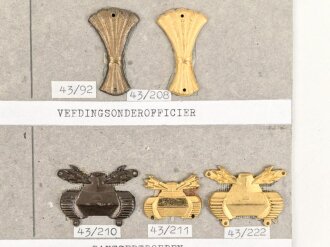 Schweden, Sammlung Regimentsabzeichen, auf Karton geklebt