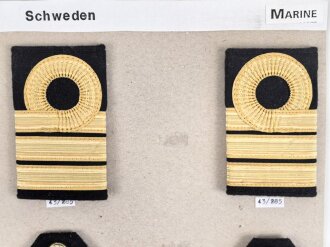 Schweden, Sammlung Rangabzeichen der Marine, auf Karton...