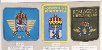 Schweden, Sammlung Ärmelabzeichen der Luftwaffe, auf...