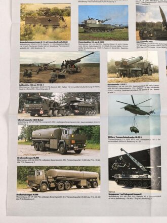 Bundeswehr , Plakat Stand 1982 "Waffen und Fahrzeuge des Heeres", Maße: 59 x 84 cm