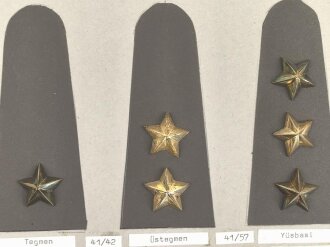 Türkei, Sammlung Rangabzeichen Heer, auf Karton getackert