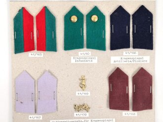Türkei, Sammlung Kragenspiegel und Waffengattungsbazeichen, auf Karton getackert