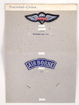 China, Sammlung Ärmelabzeichen Luftwaffe, auf Karton...