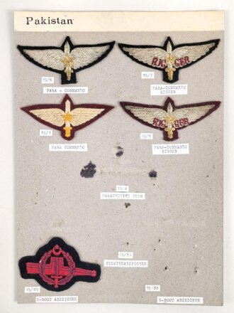 Pakistan, Sammlung Abzeichen Luftwaffe und U-Boot, auf...