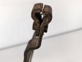 Wehrmacht Motorrad Packtasche mit Halterung. Originallack, ungereinigt