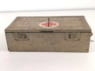 KFZ Verbandkasten Wehrmacht. Einheitsfarbe Originallack, ungereinigt
