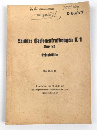 D662/7 "Leichter Personenkraftwagen K1 Typ 82"...