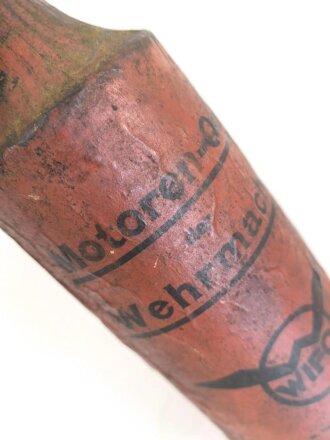 "Motoren- Oel der Wehrmacht" Leere Flasche der Firma "WIFO" Ungereinigt