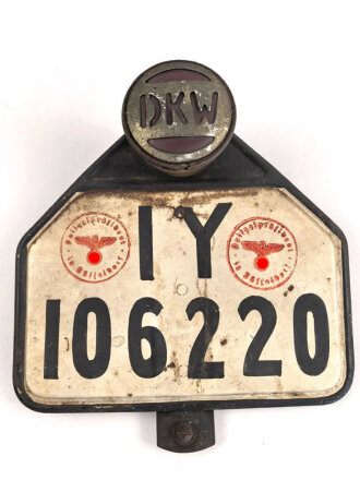 DKW Nummernschild mit Rücklicht, Originallack,...