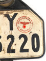 DKW Nummernschild mit Rücklicht, Originallack, Stempel des " Polizeipräsident in Düsseldorf"