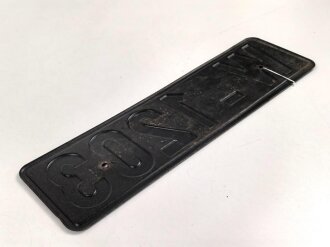Nummernschild für KFZ, Originallack, Stempel des "Polizeipräsident der Stadt Wien ?"
