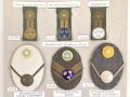 Schweden, Sammlung Mützenabzeichen und Rangabzeichen, auf Karton geklebt und getackert