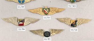 Venezuela, Sammlung Abzeichen der Luftwaffe, auf Karton gepint