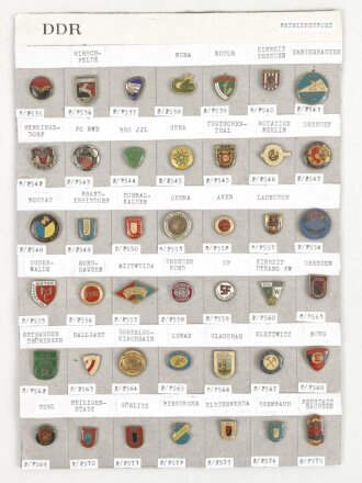 DDR, Sammlung Kleinabzeichen zum Thema Betriebssport, auf...