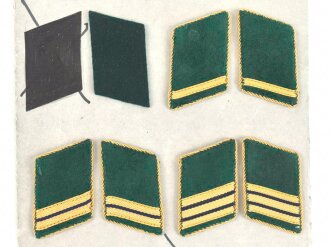 DDR, Sammlung Kragenspiegel Kommunale Verkehrsbetriebe, auf Karton geklebt