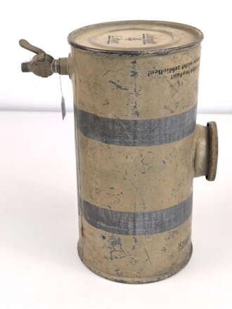 4 Liter Tankbehälter für " Kraftstoffölgemisch" Durchmesser knapp 15cm. Originallack, ungereinigt, vollständig leer