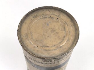 4 Liter Tankbehälter für " Kraftstoffölgemisch" Durchmesser knapp 15cm. Originallack, ungereinigt, vollständig leer