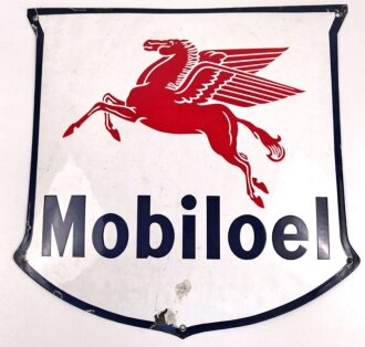 Emailleschild " Mobiloel" Leicht restauriert,...