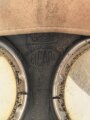 Schweden, Gasmaske Typ4 datiert 1941 Maskenkörper angetrocknet, mit Filter datiert 1943