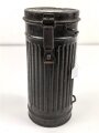 Gasmaskendose " Bereitschaftsbüchse" Modell 1938 Wehrmacht. Datiert 1941. Stark gebraucht, Deckel eingedellt. Marineangehöriger