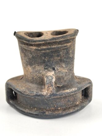Mundstück für Gasmaskenfilter Wehrmacht, spätes Stück, wird direkt auf den Gasmaskenfilter aufgeschraubt. Selten, Gummi angetrocknet, ungereinigt