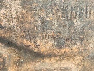 Kraftstoff Kanister Wehrmacht 20 Liter datiert 1942. Originallack, ungereinigt, vollständig leer. Originales Fahrzeugkennzeichen aufgemalt. KEIN VERSAND NACH ÜBERSEE