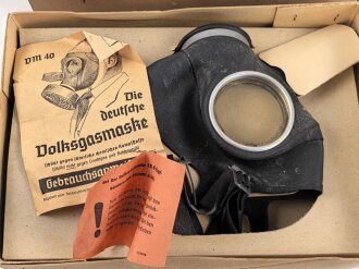 Volksgasmaske 40  für Kinder. Komplett mit Gebrauchsanweisung im originalen Umkarton